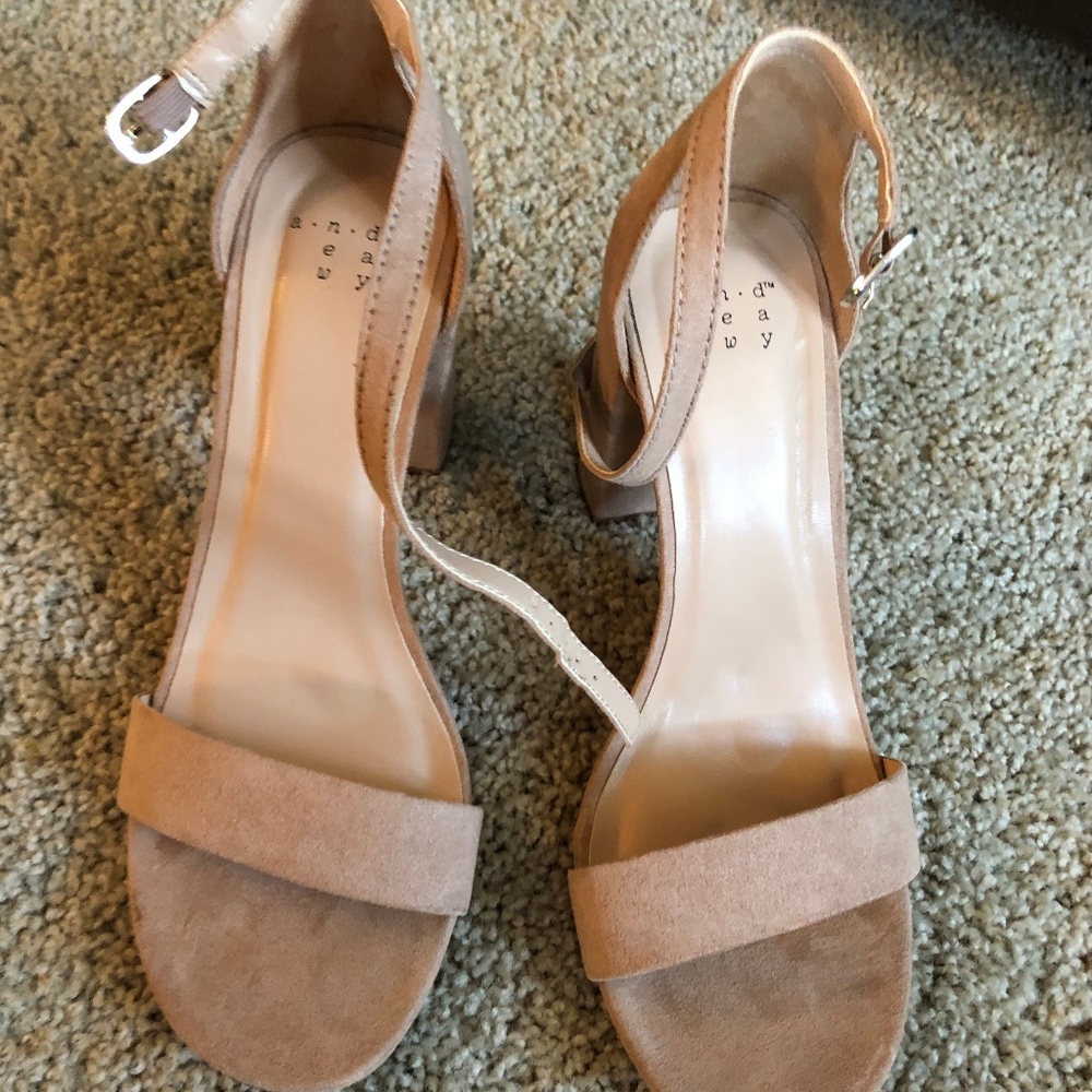 Beige A New Day Block Heel Sandals